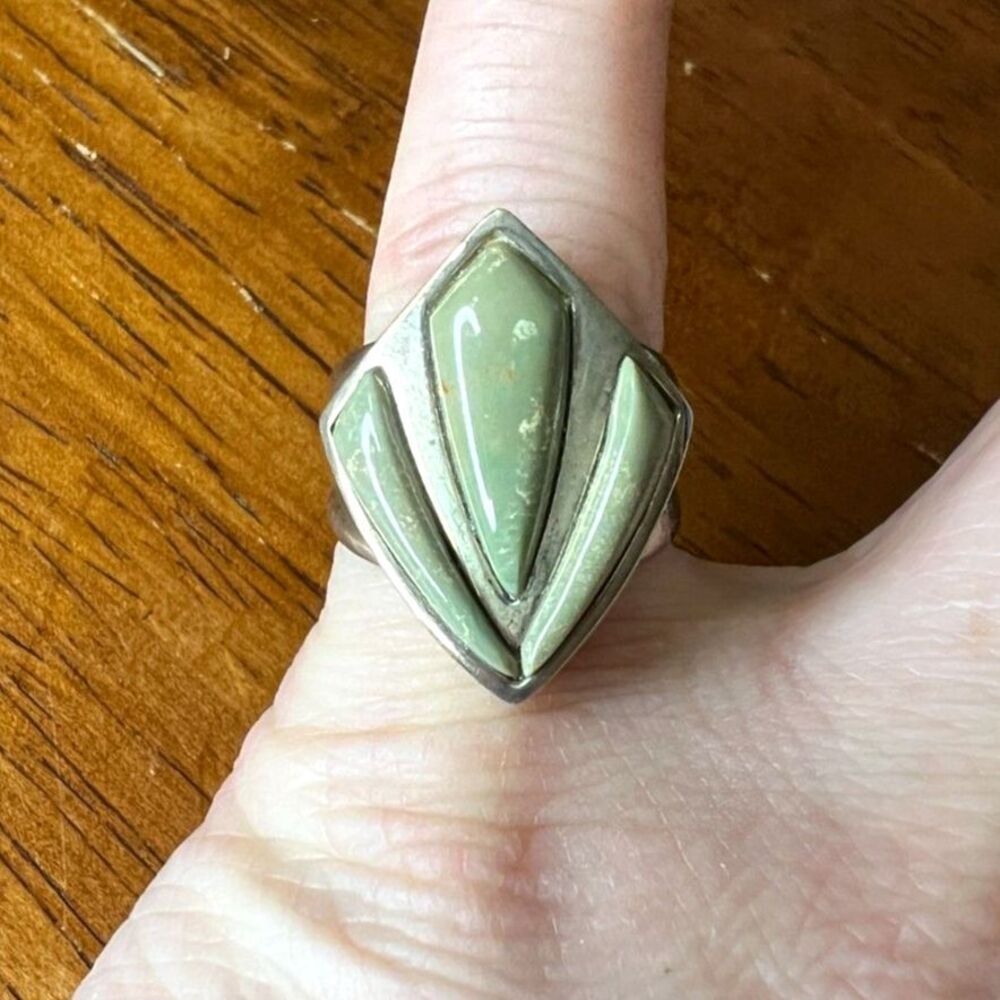 JAY KING MINE FINDS DTR Green Turquoise Sterling Silver 925 Ring, Size 6